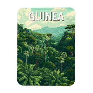 Guinea Illustration Travel Art Vintag Magnet