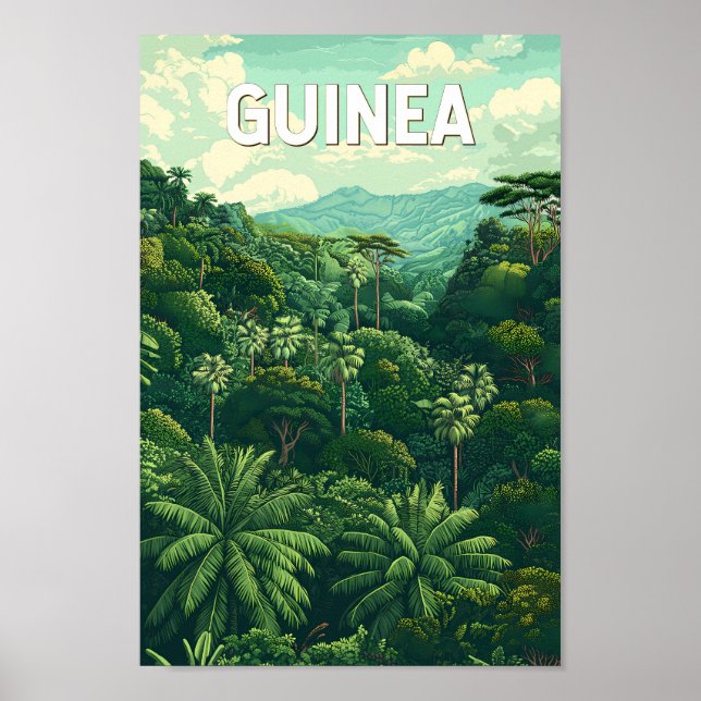 Guinea Illustration Travel Art Vintag Poster (Vorne)