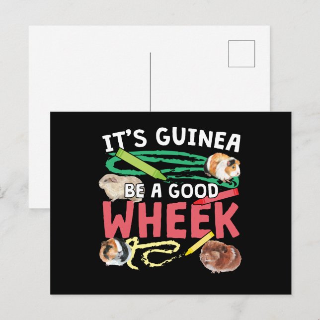 Guinea ist ein guter Rad - Guinea Pig Puff Postkarte (Vorne/Hinten)