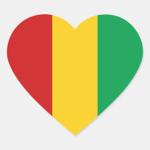 Guinea-Konakry-Flag-Heart-Aufkleber Herz-Aufkleber
