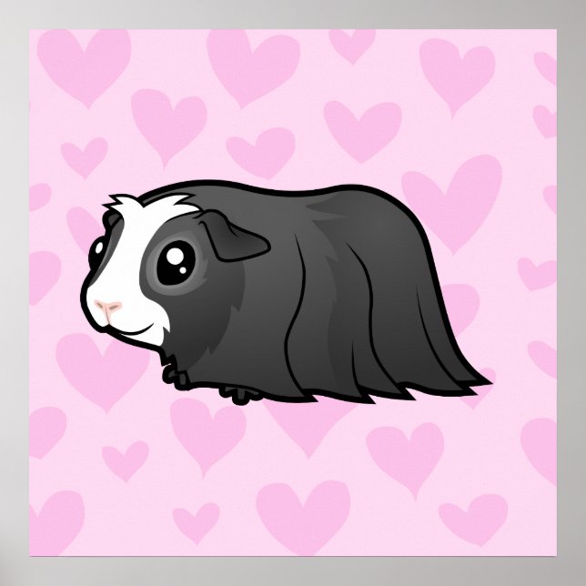 Guinea Liebe Schweinefleisch (lange Haare) Poster (Vorne)