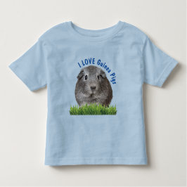 Guinea niedlich I LIEBE Pigment Blue Custom Text Kleinkind T-shirt