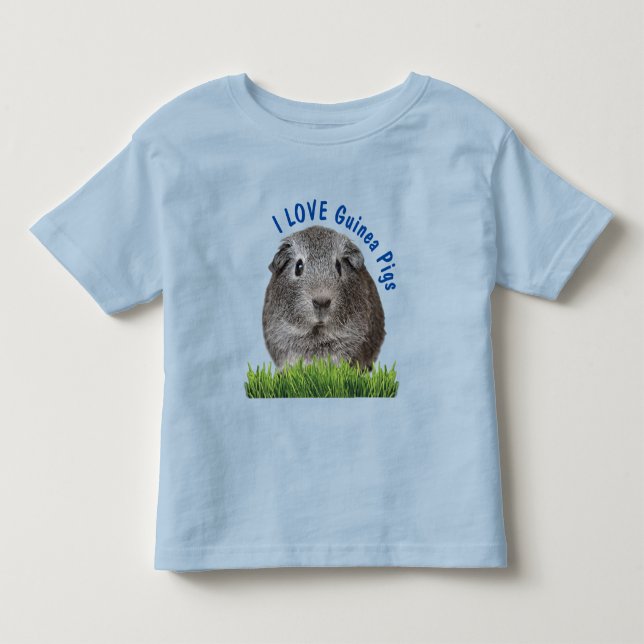 Guinea niedlich I LIEBE Pigment Blue Custom Text Kleinkind T-shirt (Vorderseite)