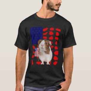 Guinea Pig American Flag 4. Juli Lover USA Pat T-Shirt