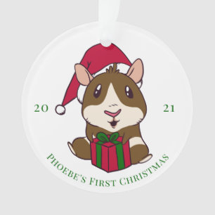 Guinea Pig Christmas Holiday Ornament