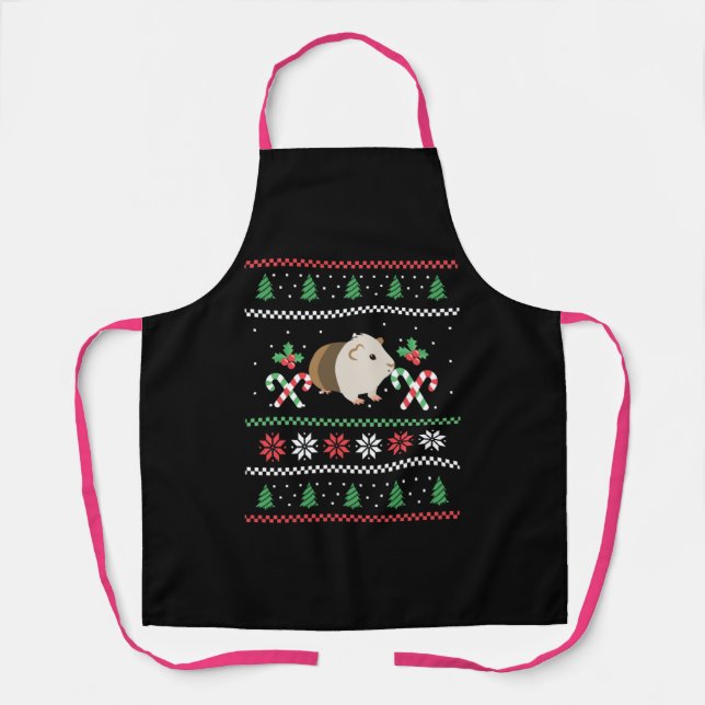 Guinea pig Dad ugly Christmas Schürze (Vorderseite)
