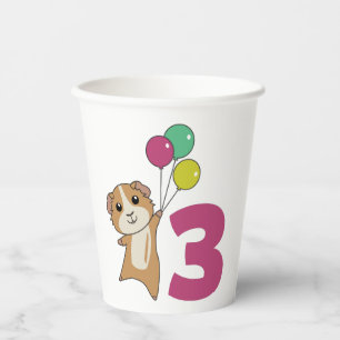 Guinea Pig Dritter Geburtstag Balloons Pappbecher
