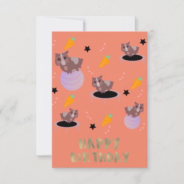 Guinea Pig Fitness Gym Funny Design Karte (Vorderseite)