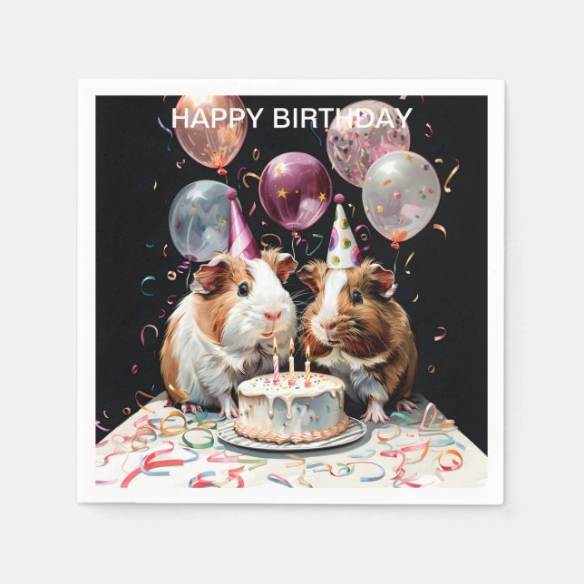Guinea Pig Geburtstagsparty Geburtstag Serviette (Vorderseite)