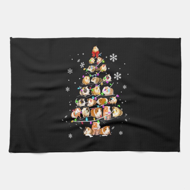 Guinea Pig Geschenk| Frohe Weihnachtszeit Guinea S Geschirrtuch (Horizontal)