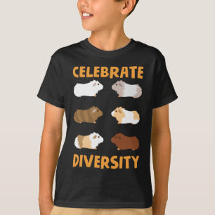 Guinea Pig Graphic Celebrate Diversity Niedlichen T-Shirt