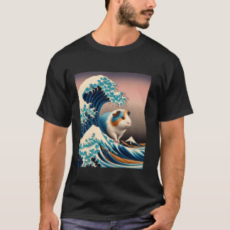 Guinea Pig Great Wave Off Kanagawa Funny Animal Ja T-Shirt