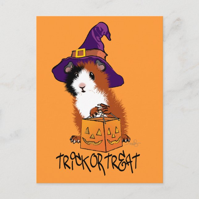 Guinea Pig Halloween Postkarte (Vorderseite)