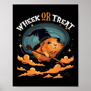 Guinea Pig Halloween Wheel oder Leckerei Funny Cav Poster