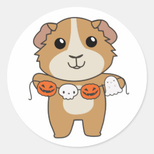 Guinea Pig Happy Halloween Pumpkin Kostüm Classic Runder Aufkleber