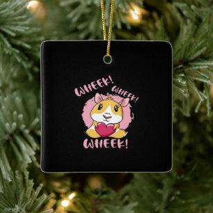 Guinea Pig Heart Wheel Niedliches Baby Pet Lover Keramikornament