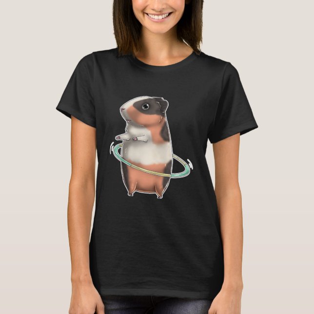 Guinea Pig Hula Hoop Dancer Niedlich T-Shirt (Vorderseite)