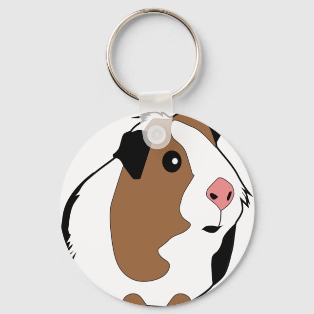 Guinea Pig Illustration Schlüsselanhänger (Vorderseite)