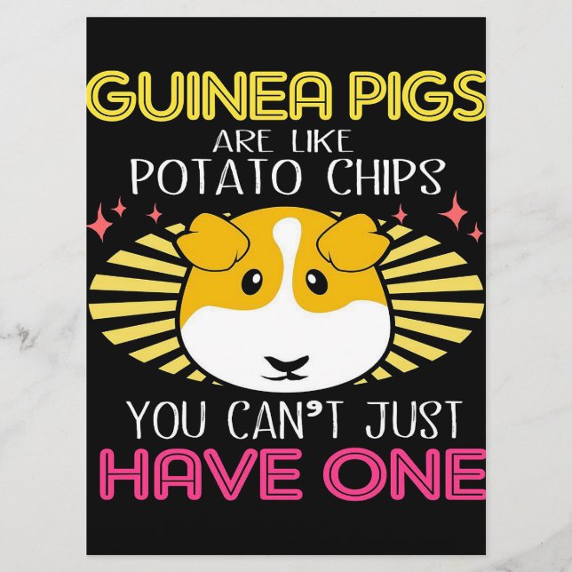 Guinea Pig Kartoffel Chip Funny Pet Besitzer Gesch Menükarte (Vorderseite)