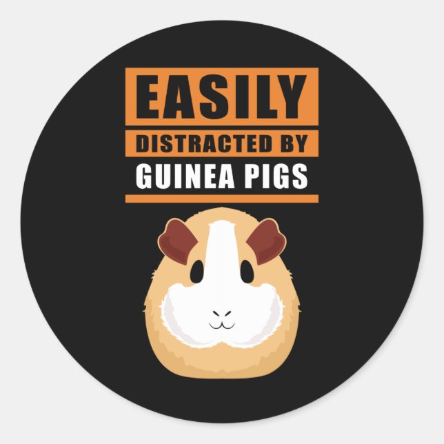Guinea Pig | Leicht von Schweinen abgelenkt Runder Aufkleber (Vorderseite)