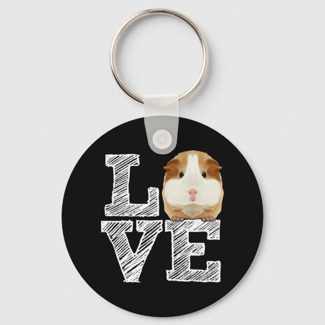 Guinea Pig Liebe Rodent Wheel Schlüsselanhänger (Vorderseite)