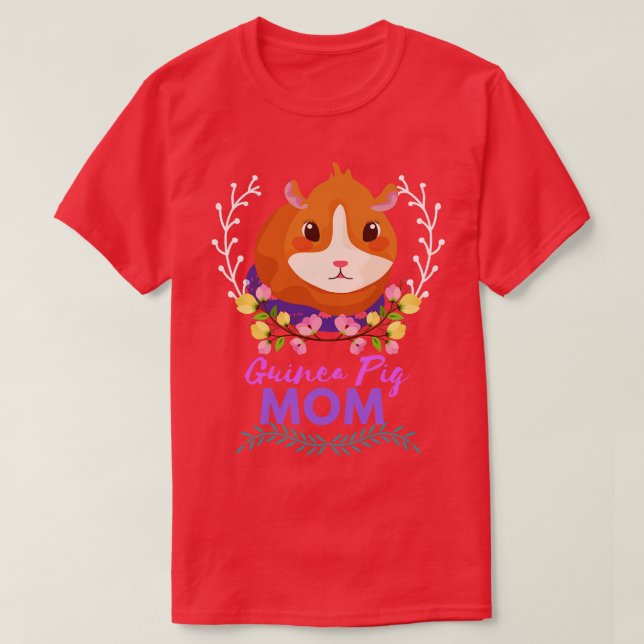 Guinea Pig Mama Rodent Tier Liebe Niedlich Design T-Shirt (Design vorne)