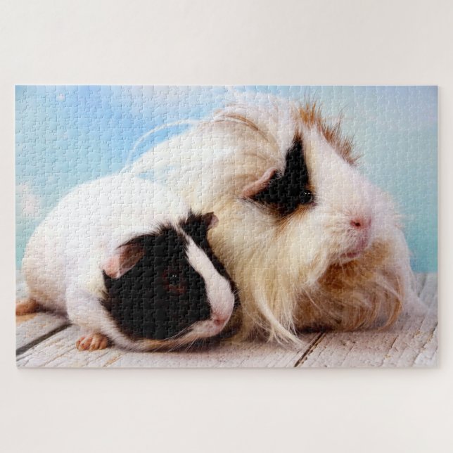 Guinea Pig Mom & Baby, Jigsaw Puzzle (Horizontal)