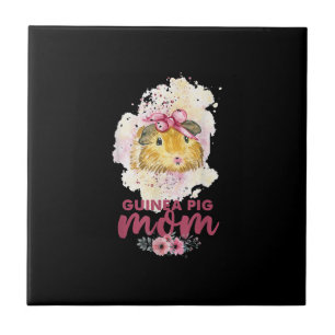 Guinea Pig Mom Floral Mors Day and Christmas Gift Fliese