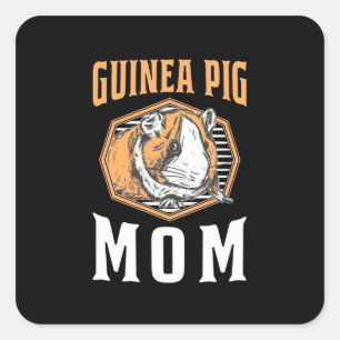 Guinea Pig Mommy Quadratischer Aufkleber