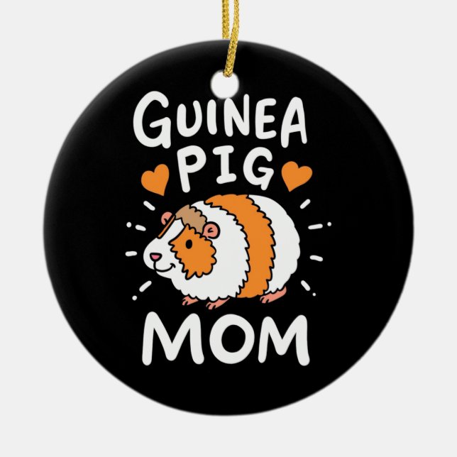 Guinea Pig Mutter Keramik Ornament (Vorne)