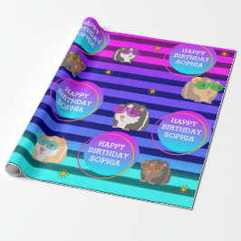 Guinea Pig, Neon 80er Geschenkpapier