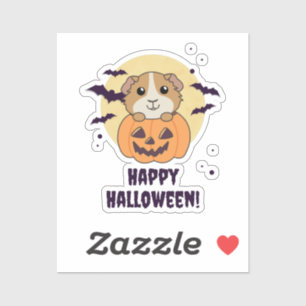 Guinea Pig Pumpkin Sweet Animals Happy Halloween Aufkleber