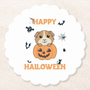 Guinea Pig Pumpkin Sweet Animals Happy Halloween Untersetzer