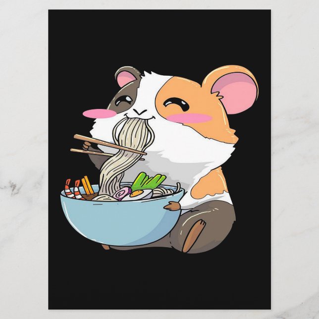 Guinea Pig Ramen Noodles Food Päck Lover Geschenk Menükarte (Vorderseite)
