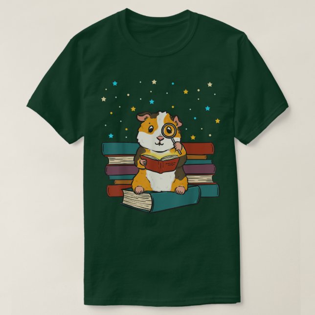 Guinea Pig Reading Books Gift Librarian Nerd Book  T-Shirt (Design vorne)