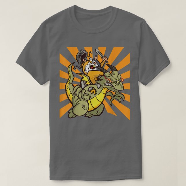 Guinea Pig reitend Dragon T-Shirt (Design vorne)