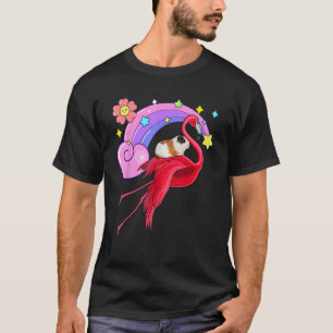 Guinea Pig Ridding Flamingo Niedlich Heart Rainbow T-Shirt