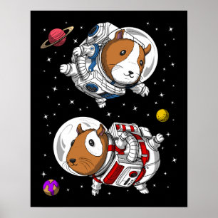Guinea Pig Space Astronauten Poster