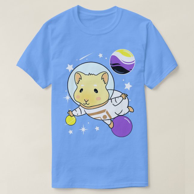 Guinea Pig Space Nonbinary Pride  T-Shirt (Design vorne)
