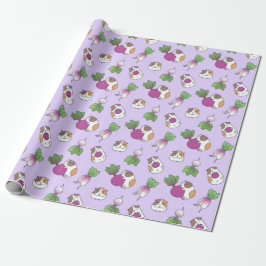 Guinea Pig und Radish in Lavendel Pattern Geschenkpapier