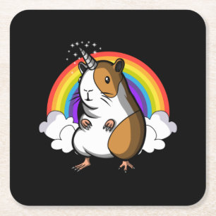 Guinea Pig Unicorn Rechteckiger Pappuntersetzer