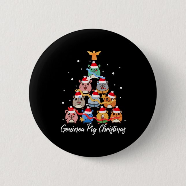 Guinea Pig Weihnachten Button (Vorderseite)