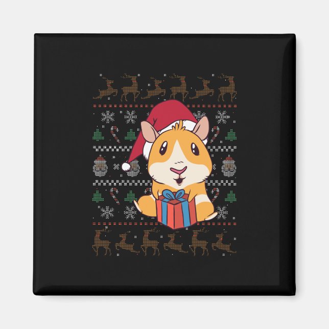 Guinea Pig Weihnachten Magnet (Vorne)