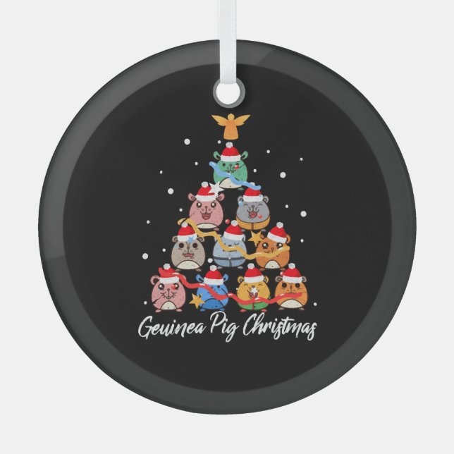 Guinea Pig Weihnachten Ornament Aus Glas (Vorderseite)