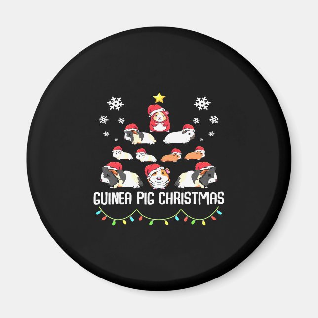 Guinea Pig Weihnachtsbaum | Funny Guinea Pig Lover Magnet (Vorne)