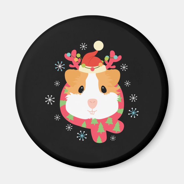 Guinea Pig Weihnachtsmann Magnet (Vorne)
