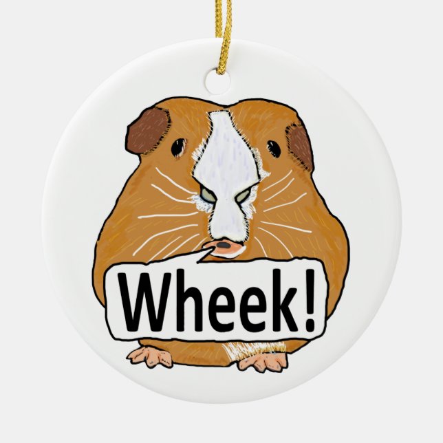 Guinea Pig Wheek Keramik Ornament (Vorne)