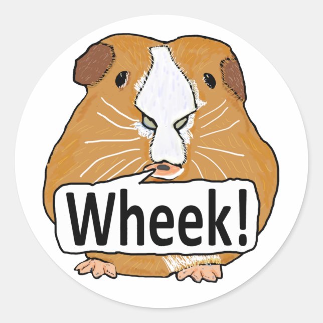 Guinea Pig Wheek Runder Aufkleber (Vorderseite)