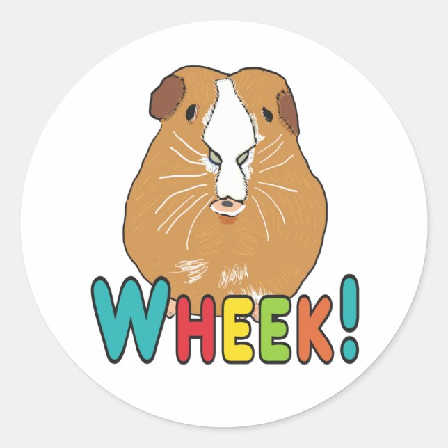 Guinea Pig Wheek Runder Aufkleber (Vorderseite)