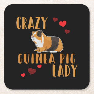Guinea Pig Womens Crazy Guinea Pig Lady Rechteckiger Pappuntersetzer